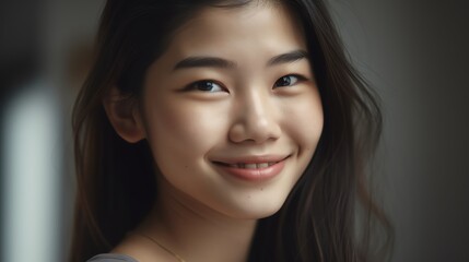 Portrait of an Happy Female Model with a radiant smile