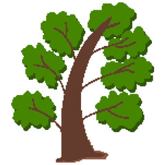 Pixel tree clip art design 