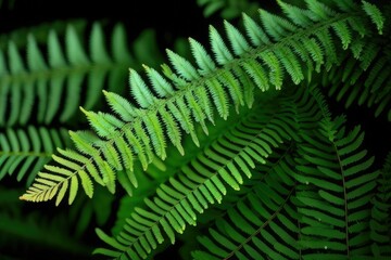 Detailed close up of a vibrant green fern leaf Generative AI 