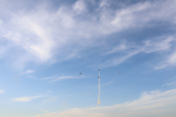 airshow with acrobatic airplanes in romania hawks of romania 