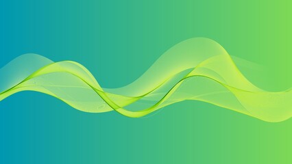 green gradient graphic wave curve pattern