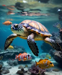 Türaufkleber Sea turtle swimming © Karolina