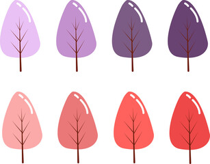 Obraz premium Set of fall and autumn leaves isolated on a transparent background