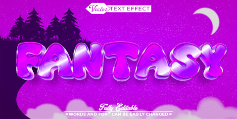 Purple Fantasy World Vector Editable Text Effect Template