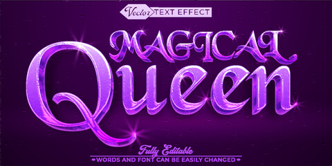 Purple Mystic Magical Queen Vector Editable Text Effect Template