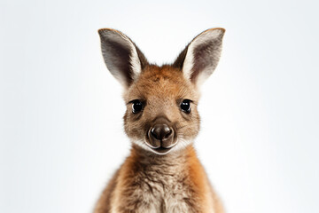 a kangaroo standing up with a white background