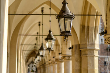 archway in the cloth halls in Krakow