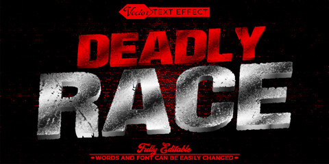 Worn Deadly Race Vector Editable Text Effect Template