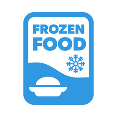 Frozen Food - vector label for products. Label with snowflake for cold food.