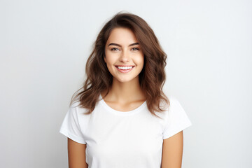 Generative ai collage image picture of pretty lovely girl looking in camera feel joyful