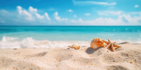 Fototapeta na wymiar Summer sand and tropical sea