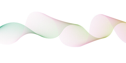 Abstract colorfull wave element for design. Digital frequency track equalizer. Stylized line art background.Vector illustration.Wave with dots created using blend tool.Curved wavy line, smooth stripe.