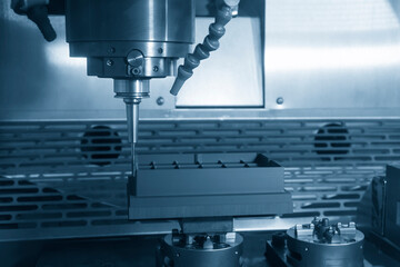 The CNC milling machine finishing cut the graphite electrode parts with solid flat end mill.