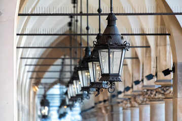 archway in the cloth halls in Krakow