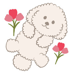 Dogs collection. Illustration of funny cartoon different style dogs in trendy flat style. Isolated on white.