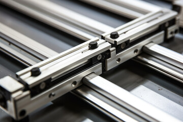 Unveiling the flawlessly fluid motion and meticulous craftsmanship in their construction, behold a mesmerizing macro capture of linear guide rails.