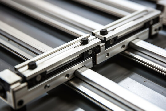 Unveiling the flawlessly fluid motion and meticulous craftsmanship in their construction, behold a mesmerizing macro capture of linear guide rails.