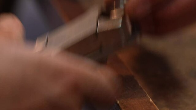 goldsmith jewelry ring making process ajdusting and polish gold ring