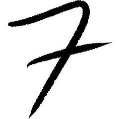 Number seven in black handwriting