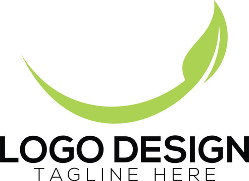 Leaf smile logo vector