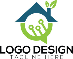 Chat tech logo vector