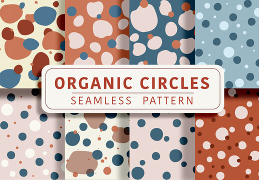 Set of Organic Circles Seamless Patterns