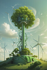 Green energy concept art