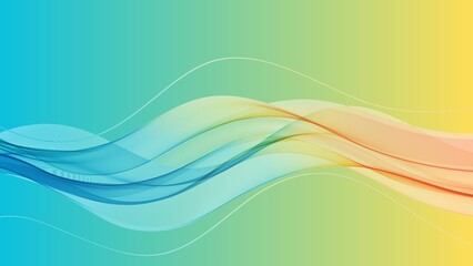 green and Yellow gradient graphic wave curve pattern background