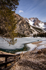 Winter at Braies Lake, Dolomites, Italy 