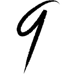 black handwriting number nine