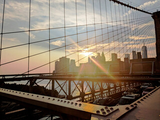 sunset by Brooklyn Bridge