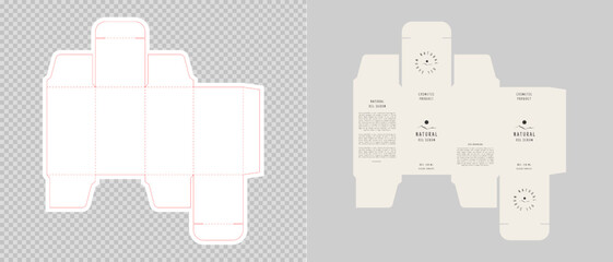 Cardboard box template. Cosmetic package box design. Vector illustration.