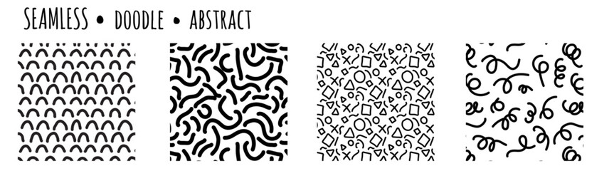 wavy curve doodle seamless pattern background