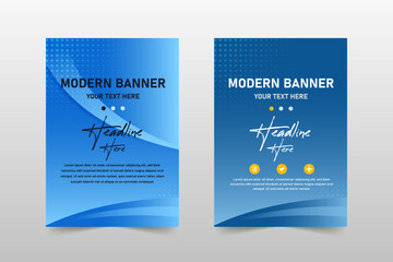 Abstract Modern Gradient Blue Business Banner Template