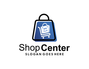 Naklejka premium Shopping logo, E-commerce logotype, Shooping website, Purple gradient, Women's shopping website, fast shopping, E-store, website, application, template, business, company, online shop