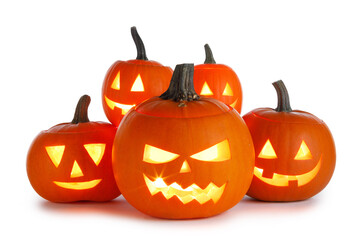 Halloween Pumpkins isolated on white