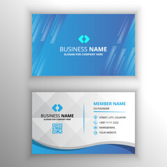 Abstract Shiny Gradient Blue Business Card Template