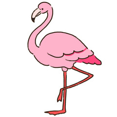 フラミンゴのかわいいイラスト