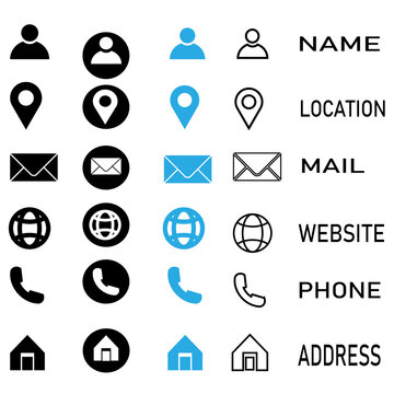  Vector icons for business card 