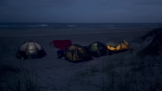 Camping on Deserted Beach