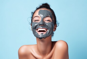 Joyful and Smiling Young Woman Applying Organic Facial Cream - Embracing a Healthy Beauty Treatment and Self-Care Lifestyle Concept
