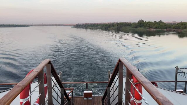 Nile River Legacy: Cruise Ship Wake in Timeless Waters