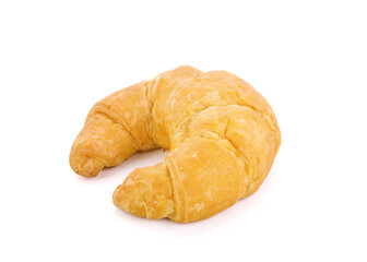 Freshly plain croissant on white background