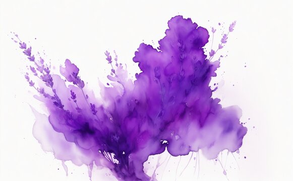 purple splashes on white