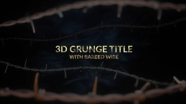 3D Grunge Title Barbed Wire