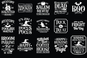 Farmhouse Halloween Bundle SVG, Old Halloween Signs svg, Vintage Halloween SVG Bundle