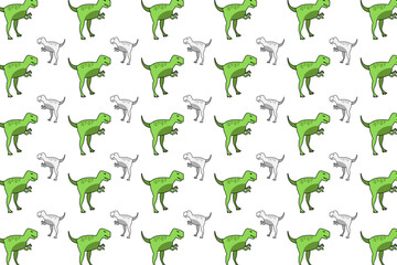 Fototapeta premium Flat Gorgosaurus Dinosaur Pattern Background