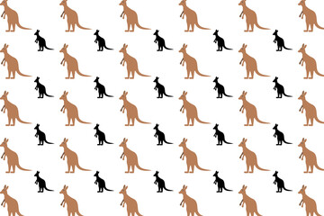 Flat Kangaroo Animal Pattern Background