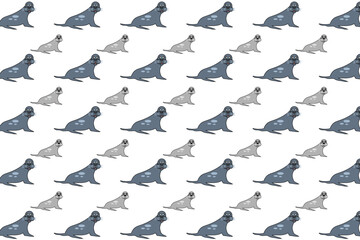 Flat Mammal Seal Animal Pattern Background