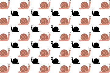 Flat Snail Animal Pattern Background